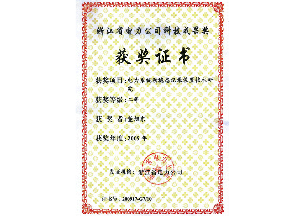 浙江2009獲獎證書-----董旭東